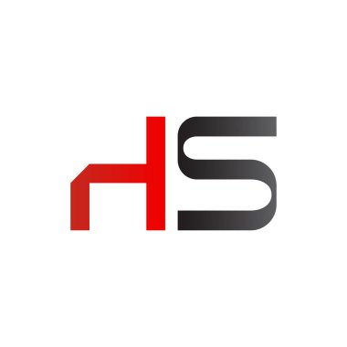 Hs Logo Tasarım Şablonu. İlk Hs Harf Tasarım Vektörü İllüstrasyonu