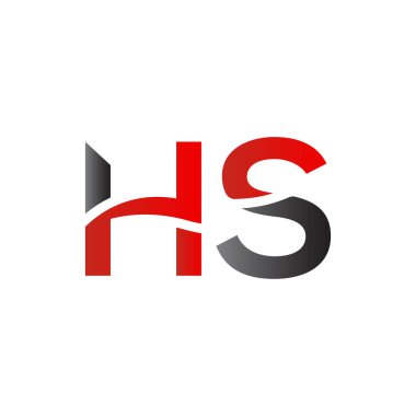 Hs Logo Tasarım Şablonu. İlk Hs Harf Tasarım Vektörü İllüstrasyonu