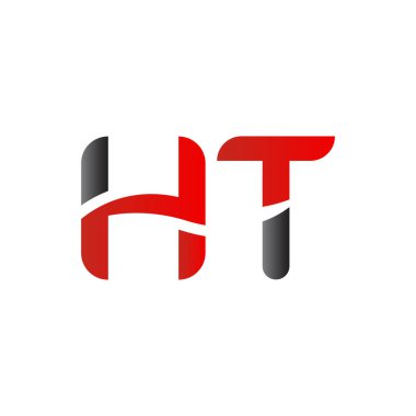 Ht Logo Tasarım Vektör Şablonu. İlk Ht Harf Tasarım Vektörü İllüstrasyonu