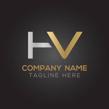 Hv Logo Tasarım Vektör Şablonu. İlk Hv Harf Tasarım Vektörü İllüstrasyonu