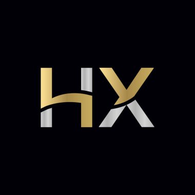 Hx Logo Tasarım Vektör Şablonu. İlk Hx Harf Tasarım Vektörü İllüstrasyonu