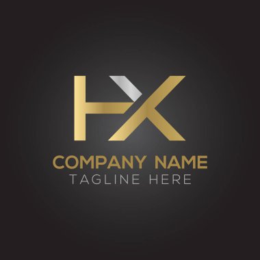 Hx Logo Tasarım Vektör Şablonu. İlk Hx Harf Tasarım Vektörü İllüstrasyonu