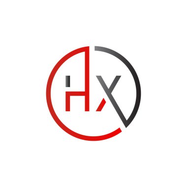 Hx Logo Tasarım Vektör Şablonu. İlk Hx Harf Tasarım Vektörü İllüstrasyonu
