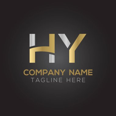 Hy Logo Tasarım Vektör Şablonu. Başlangıç Hy Harf Tasarım Vektörü İllüstrasyonu