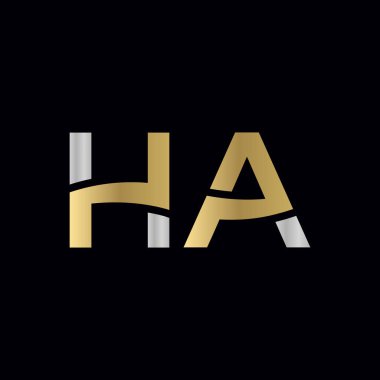 Ha Logo Tasarım Şablonu. Baş harfler Harf Tasarım Vektörü İllüstrasyonu