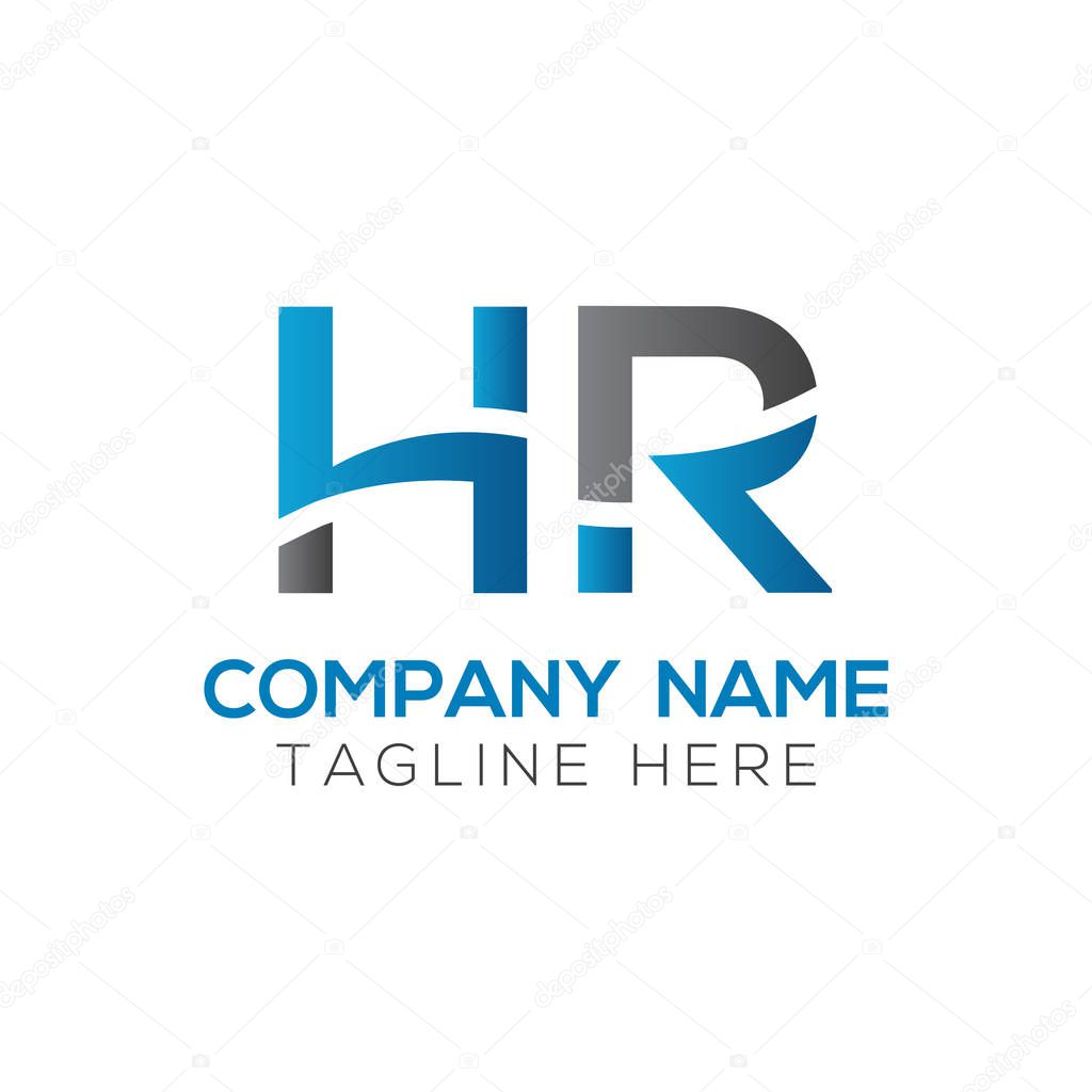 Letter HR Logo Design Vector Template. Initial HR Letter Design Vector Illustration
