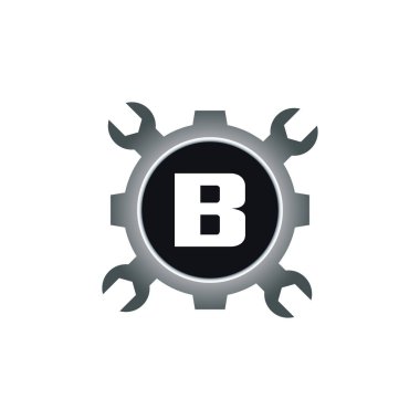 Otomotiv harfi B Logo Tasarım Vektör Şablonu. Motor İşletmeleri Alfabesi Tasarımı B Vektör İllüstrasyonu