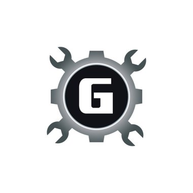 Otomotiv harfi G Logo Tasarım Vektör Şablonu. Motor İşletmeleri Alfabesi Tasarımı G Vektör İllüstrasyonu