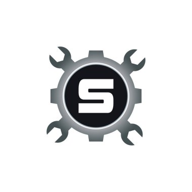 S Logo Tasarım Şablonu Otomotiv Harfi. Motor İşletmeleri Alfabesi Tasarımı S Vektör İllüstrasyonu