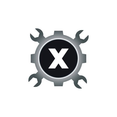 Otomotiv harfi X Logo Tasarım Vektör Şablonu. Motor İşletmeleri Alfabesi Tasarımı X Vektör İllüstrasyonu