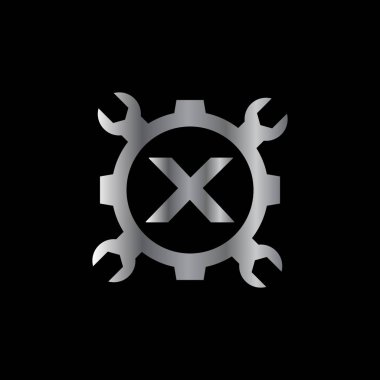 Otomotiv harfi X Logo Tasarım Vektör Şablonu. Motor İşletmeleri Alfabesi Tasarımı X Vektör İllüstrasyonu