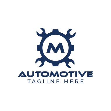 M Logo Tasarım Vektör Şablonu. Motor İşletmeleri Alfabesi Tasarımı M Vektörü İllüstrasyonu