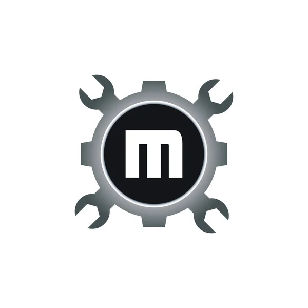 Logo Tasarım Vektör Şablonu Motor Şletmeleri Alfabesi Tasarımı Vektörü Llüstrasyonu — Stok Vektör