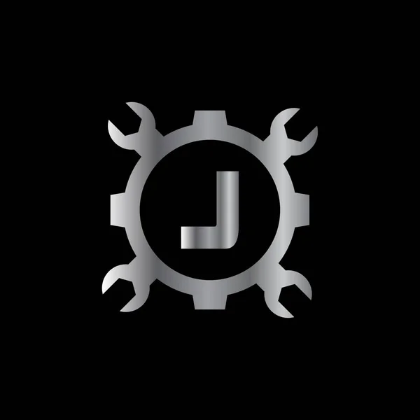 自動車文字 Logo Design Vector Template モータービジネスアルファベットデザイン Jベクトルイラスト — ストックベクタ