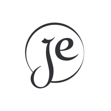 Yaratıcı harf Je Logo Tasarım Vektör Şablonu. İlk Bağlı Harf Je Logo Tasarımı