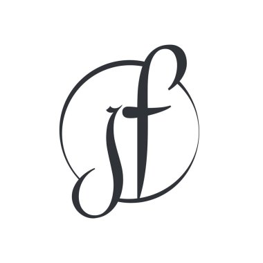 Yaratıcı harf Jf Logo Tasarım Vektör Şablonu. İlk Bağlı Harf Jf Logo Tasarımı