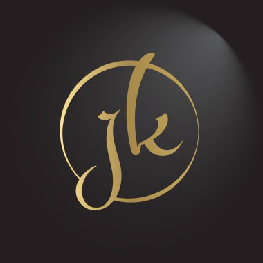 Yaratıcı harf Jk Logo Tasarım Vektör Şablonu. İlk Bağlı Harf Jk Logo Tasarımı