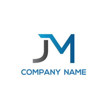 Yaratıcı harf Jm Logo Tasarım Vektör Şablonu. İlk Bağlı Harf Jm Logo Tasarımı