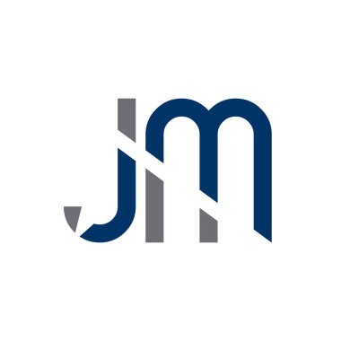 Yaratıcı harf Jm Logo Tasarım Vektör Şablonu. İlk Bağlı Harf Jm Logo Tasarımı