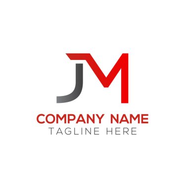 Yaratıcı harf Jm Logo Tasarım Vektör Şablonu. İlk Bağlı Harf Jm Logo Tasarımı