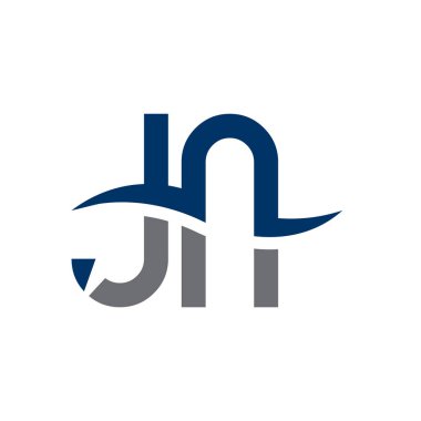 Yaratıcı harf Jn Logo Tasarım Vektör Şablonu. İlk Bağlı Harf Jn Logo Tasarımı