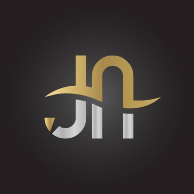 Yaratıcı harf Jn Logo Tasarım Vektör Şablonu. İlk Bağlı Harf Jn Logo Tasarımı