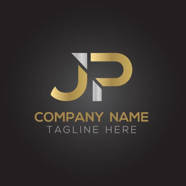 Yaratıcı harf Jp Logo Tasarım Vektör Şablonu. İlk Bağlı Harf JP Logo Tasarımı