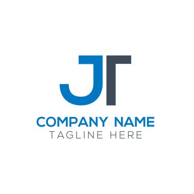 Yaratıcı harf Jt Logo Tasarım Vektör Şablonu. İlk Bağlı Harf JT Logo Tasarımı