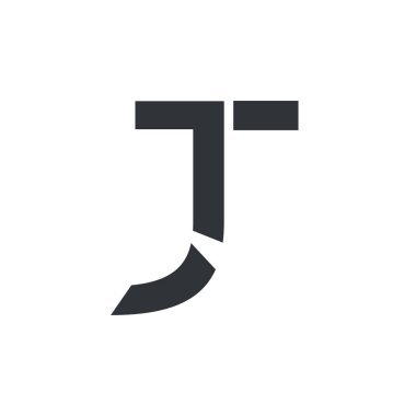 Yaratıcı harf Jt Logo Tasarım Vektör Şablonu. İlk Bağlı Harf JT Logo Tasarımı