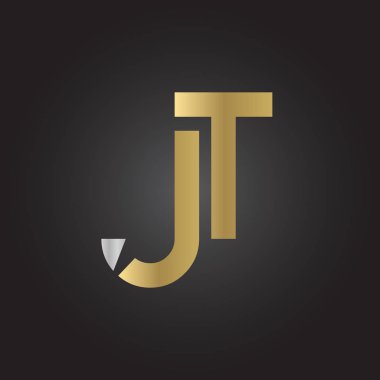 Yaratıcı harf Jt Logo Tasarım Vektör Şablonu. İlk Bağlı Harf JT Logo Tasarımı