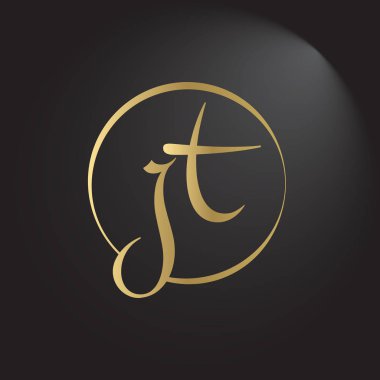 Yaratıcı harf Jt Logo Tasarım Vektör Şablonu. İlk Bağlı Harf JT Logo Tasarımı