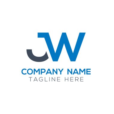 Yaratıcı harf Jw Logo Tasarım Vektör Şablonu. İlk Bağlı Harf Jw Logo Tasarımı