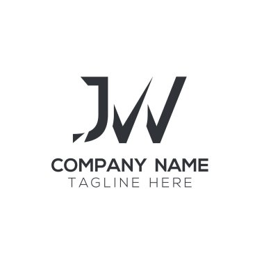 Yaratıcı harf Jw Logo Tasarım Vektör Şablonu. İlk Bağlı Harf Jw Logo Tasarımı