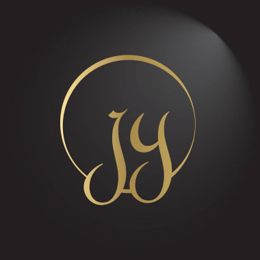 Yaratıcı harf Jy Logo Tasarım Vektör Şablonu. İlk Bağlı Harf Jy Logo Tasarımı
