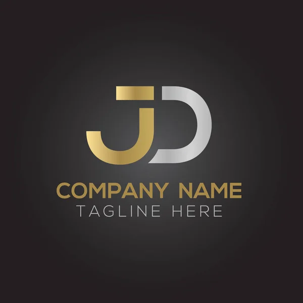 Yaratıcı harf Jd Logo Tasarım Vektör Şablonu. İlk Bağlı Harf Jd Logo Tasarımı