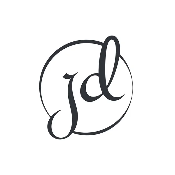 クリエイティブレターJdロゴデザインベクトルテンプレート 初期リンク文字 Logo Design — ストックベクタ