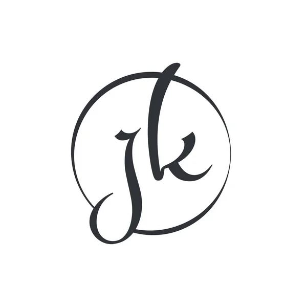 创意字母Jk标志设计向量模板 首字母连字符Jk标志设计 — 图库矢量图片