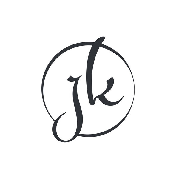 Creative letter JK Logo Design Vector Template. Initial Linked Letter JK Logo Design