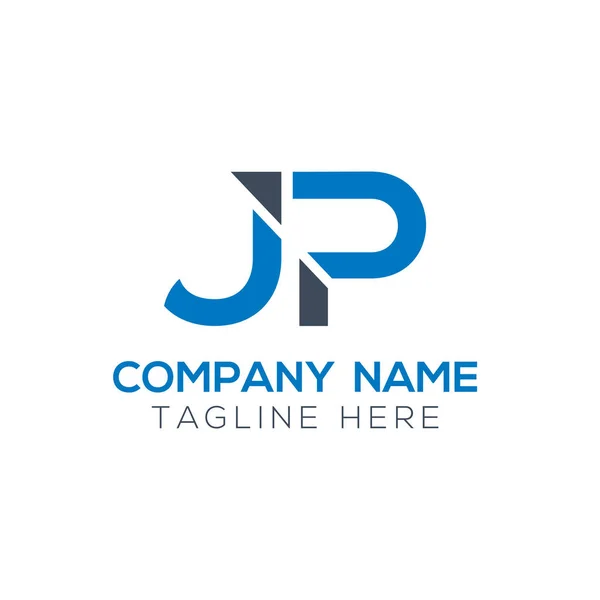 Yaratıcı harf Jp Logo Tasarım Vektör Şablonu. İlk Bağlı Harf JP Logo Tasarımı