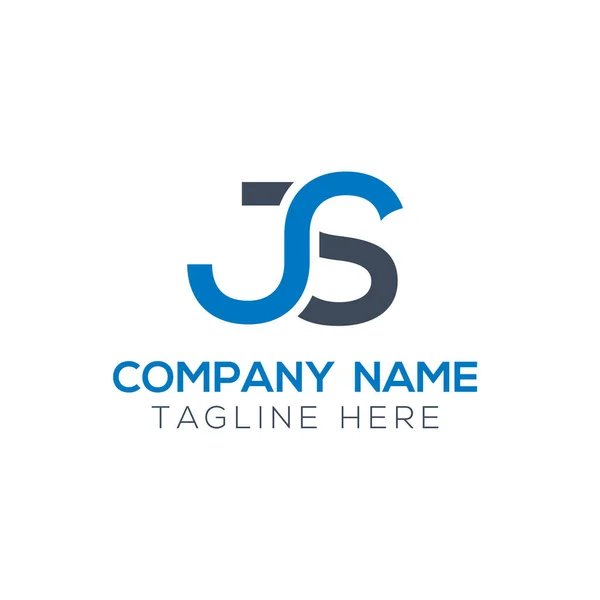 クリエイティブレターJsロゴデザインベクトルテンプレート 初期リンク文字 Logo Design — ストックベクタ