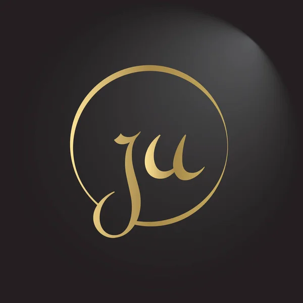 クリエイティブレターJuロゴデザインベクトルテンプレート リンク先の文字 Logo Design — ストックベクタ
