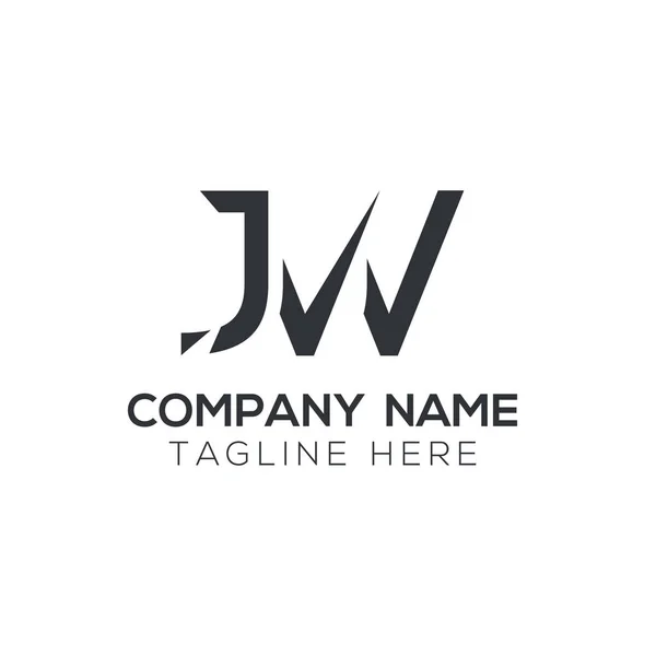 Creative Letter Logo Design Vector Template Počáteční Propojené Písmeno Džw — Stockový vektor