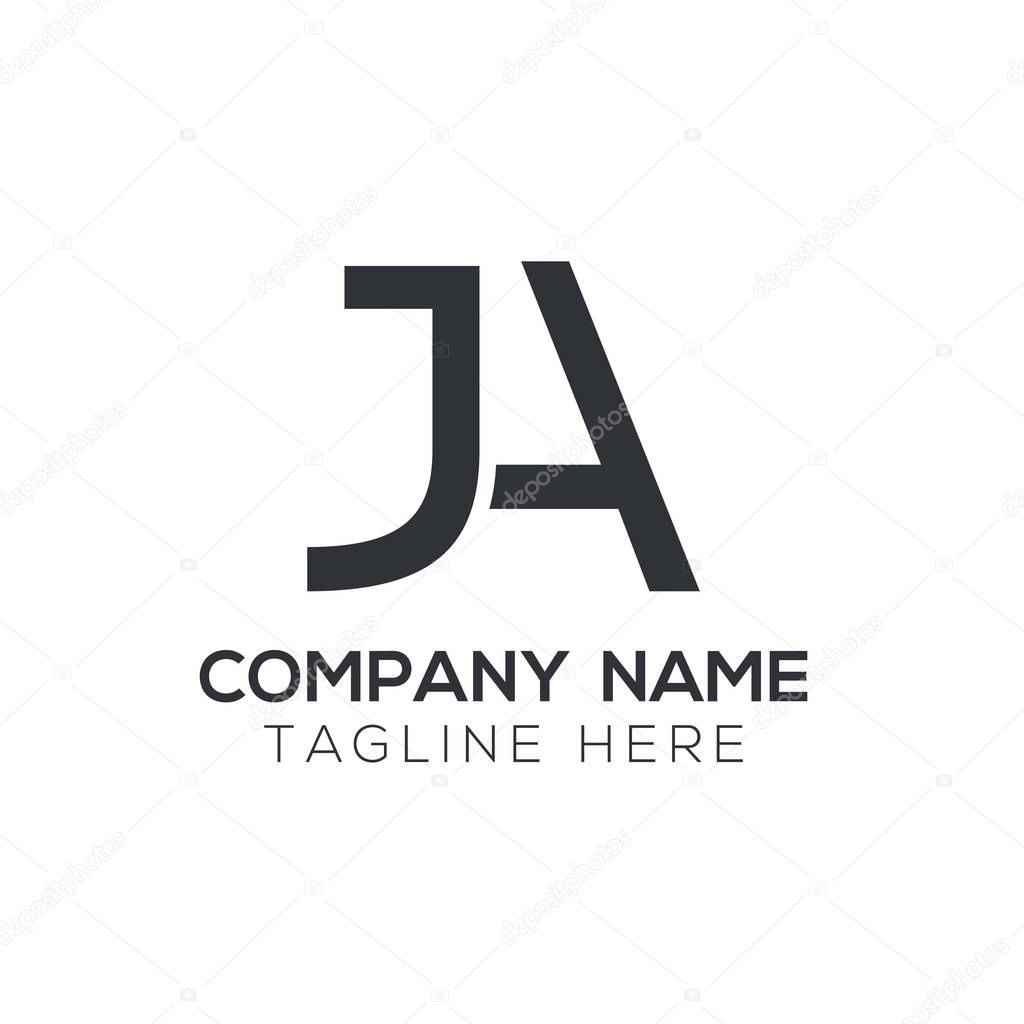 Creative letter JA Logo Design Vector Template. Initial Linked Letter JA Logo Design