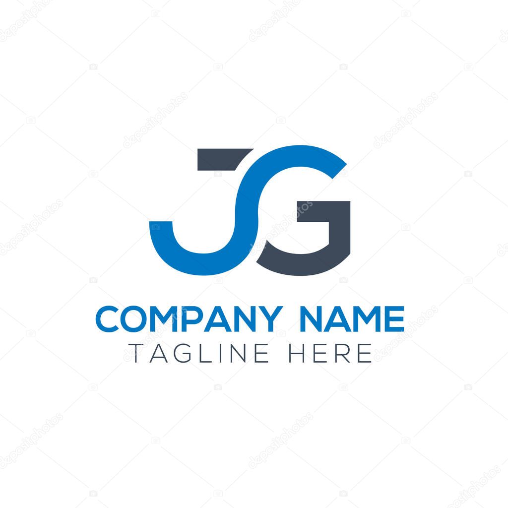 Creative letter JG Logo Design Vector Template. Initial Linked Letter JG Logo Design