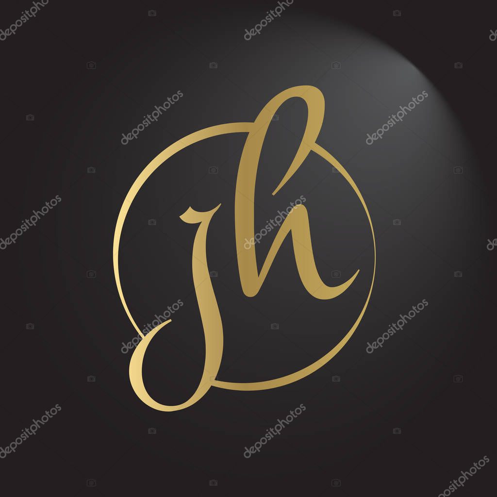 Creative letter JH Logo Design Vector Template. Initial Linked Letter JH Logo Design
