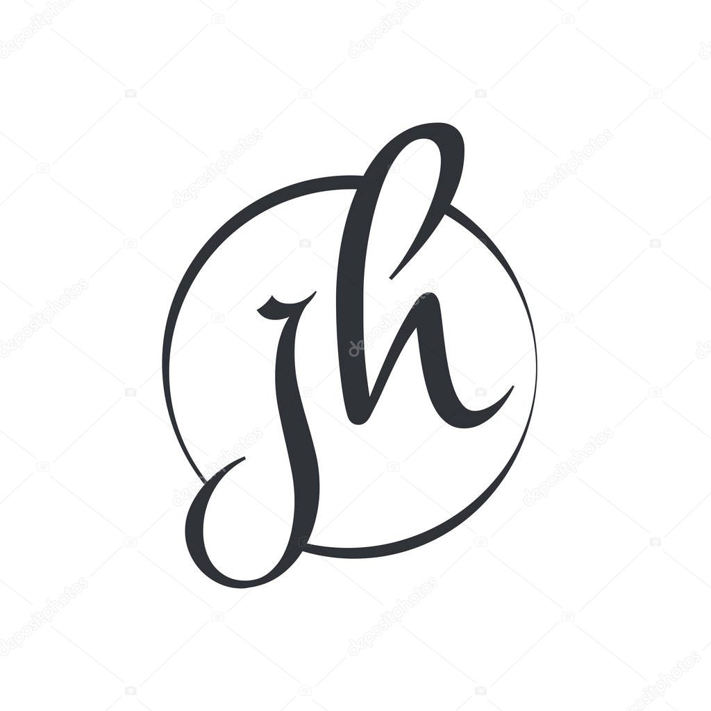 Creative letter JH Logo Design Vector Template. Initial Linked Letter JH Logo Design