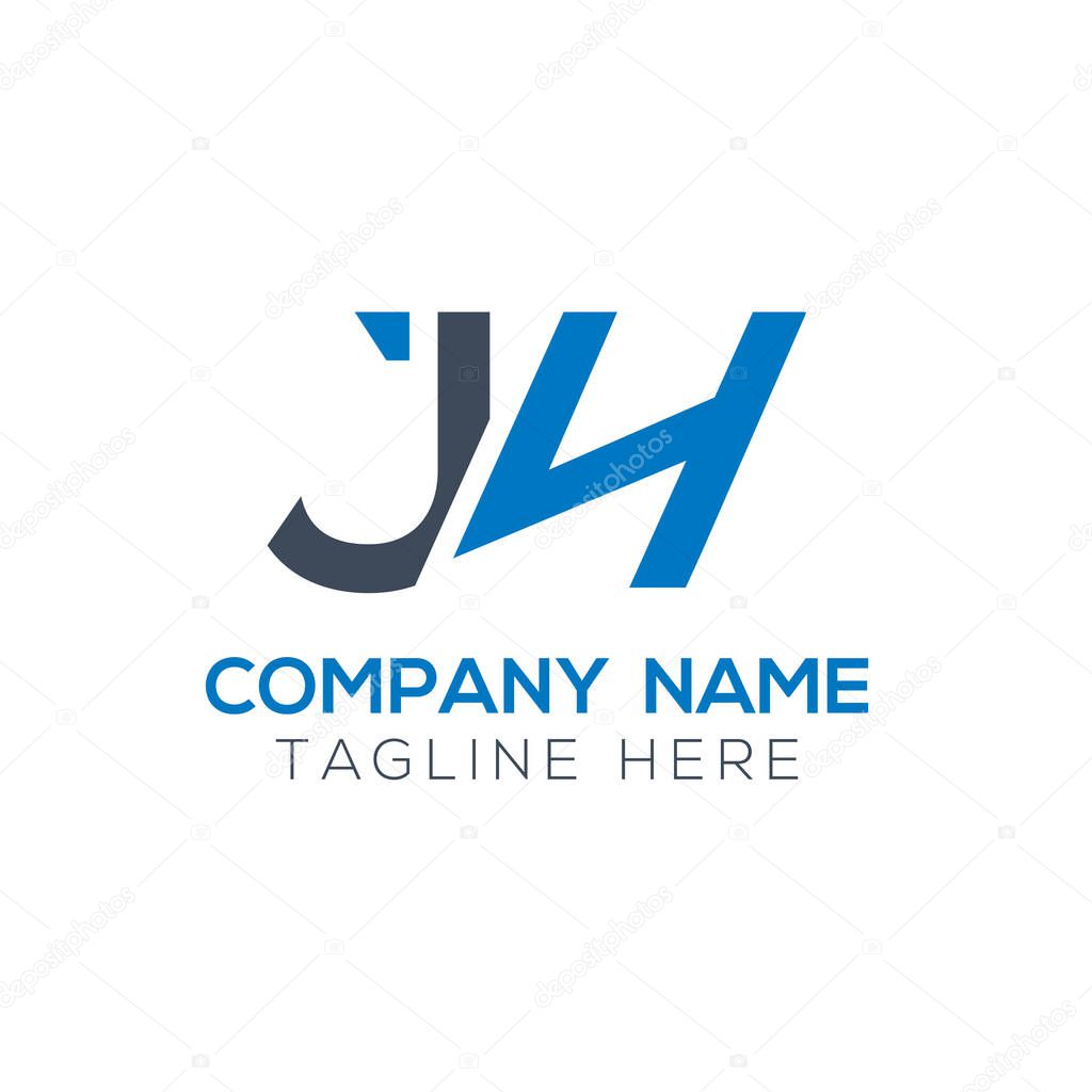 Creative letter JH Logo Design Vector Template. Initial Linked Letter JH Logo Design