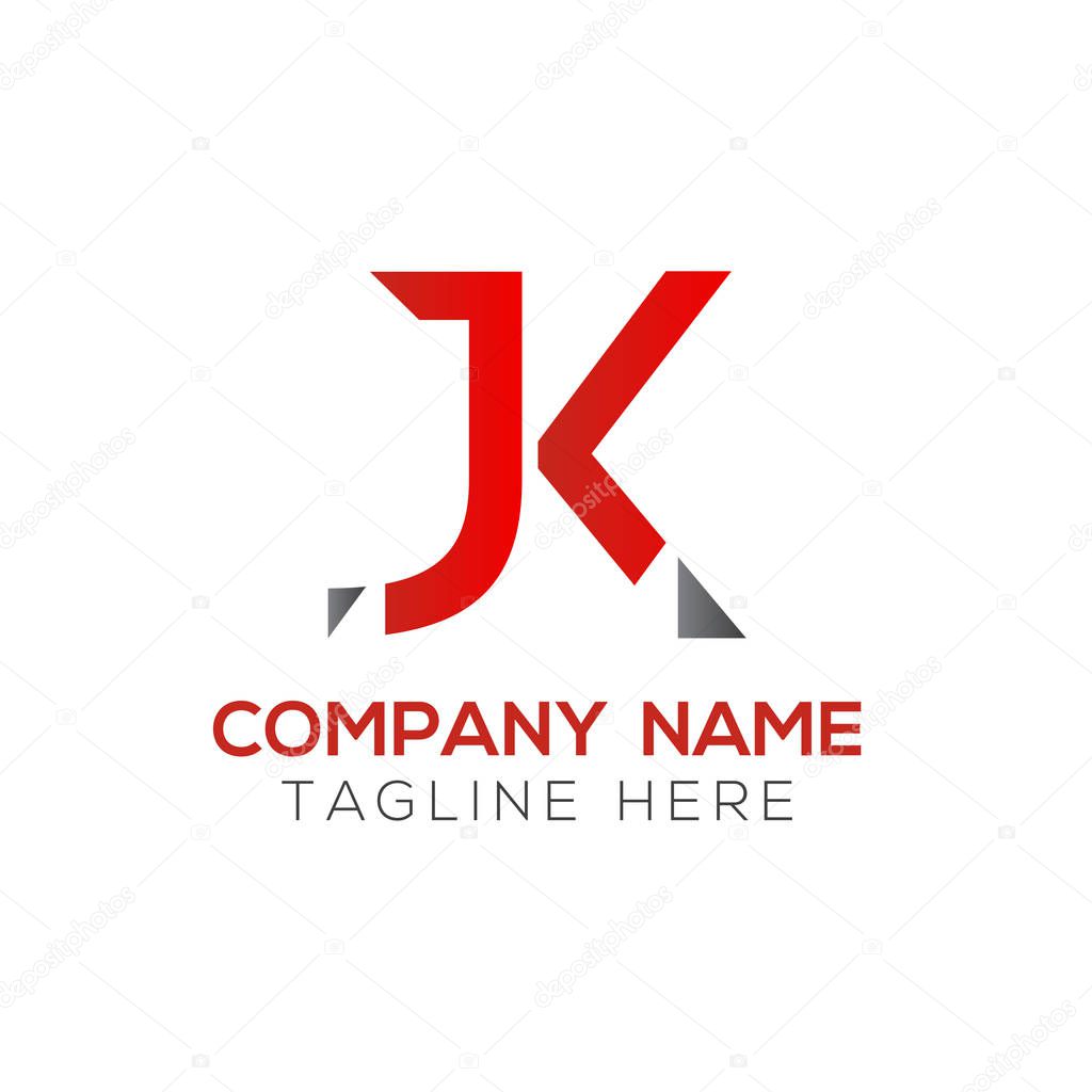 Creative letter JK Logo Design Vector Template. Initial Linked Letter JK Logo Design