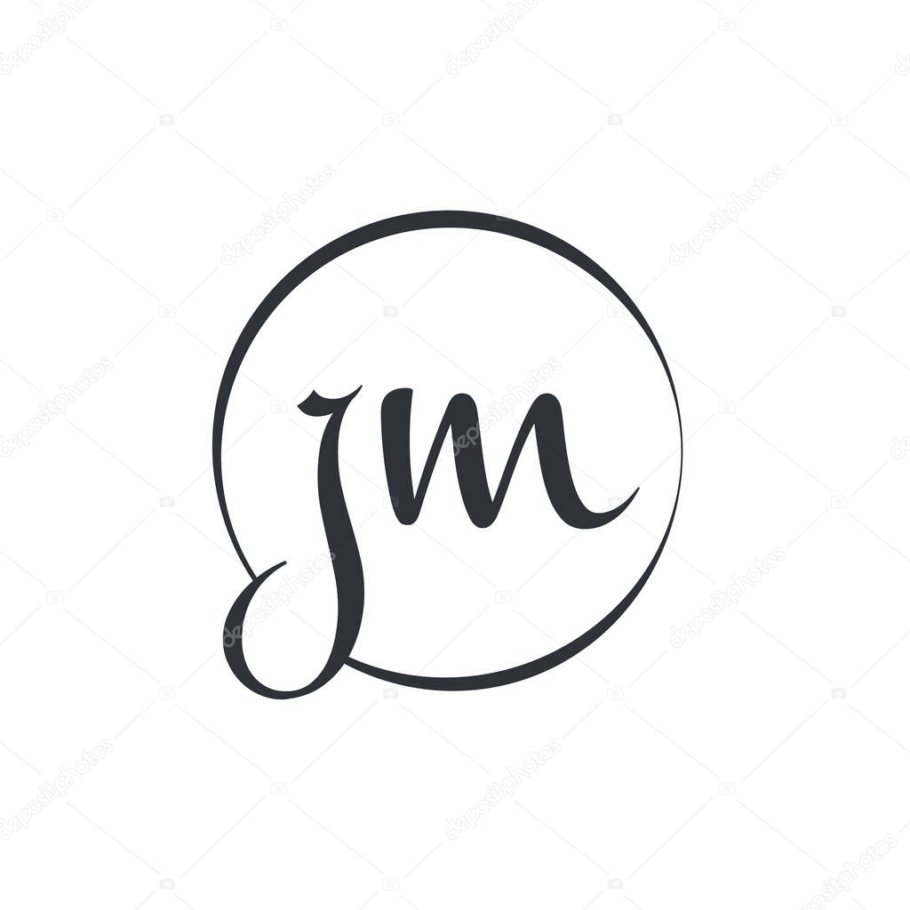 Creative letter JM Logo Design Vector Template. Initial Linked Letter JM Logo Design
