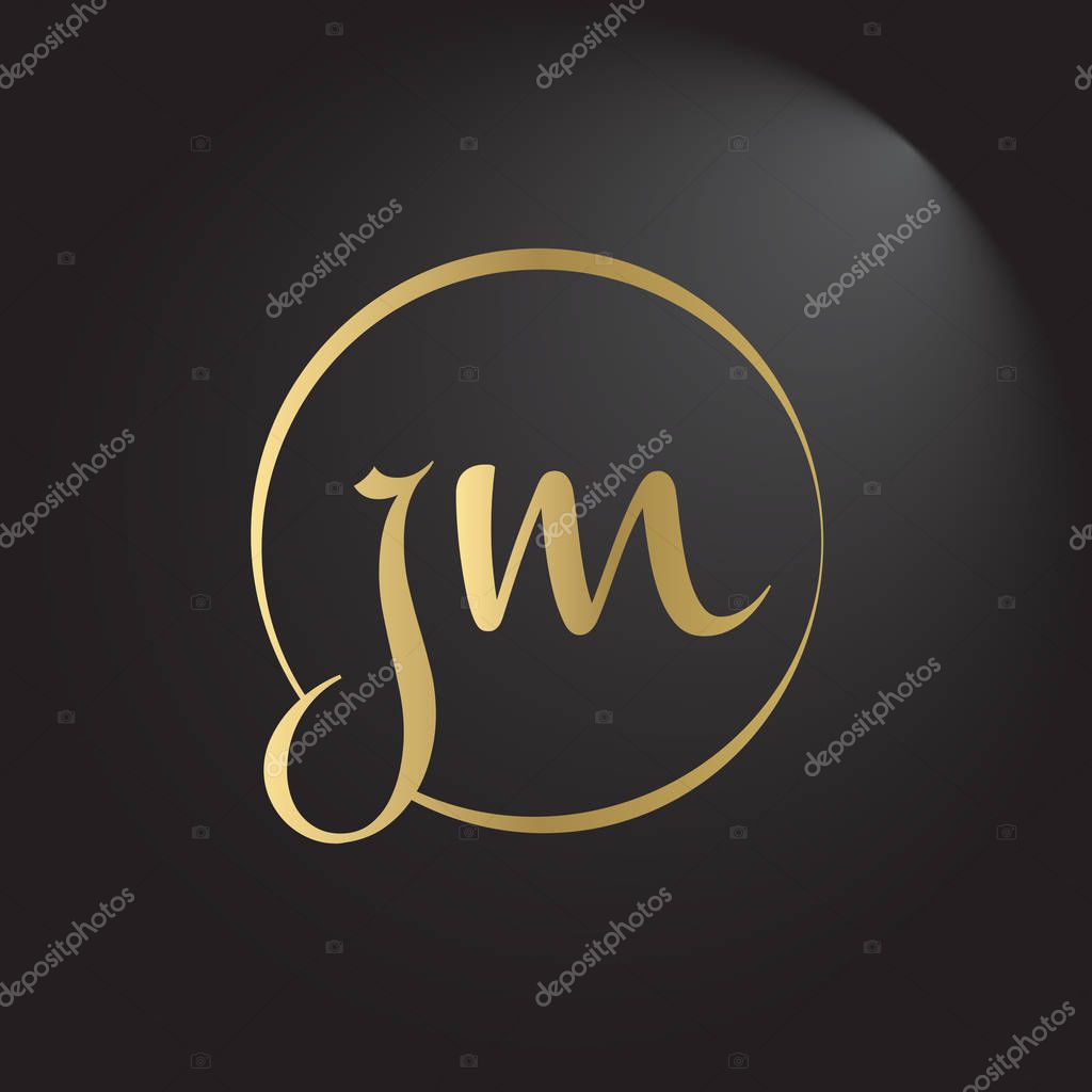 Creative letter JM Logo Design Vector Template. Initial Linked Letter JM Logo Design